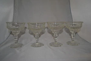 MCKEE GLASS ROCK CRYSTAL TALL SHERBET SET OF 4 - Picture 1 of 2