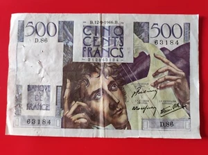 FRANCE - 500 Francs CHATEAUBRIAND 12-9-1946 - Picture 1 of 4