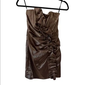 GUNNE SAX JESSICA MCCLINTOC KLEID Damen Gr. 5 METALLIC TRÄGERLOS GERAFFT ABEND - Bild 1 von 7