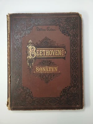 c.1884  Beethoven Sonaten - Edition Peters - Antique piano sheet music book - Image 1 of 4