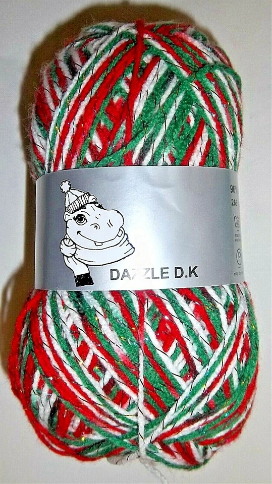 Woolyhippo Xmas Dazzle Yarn Sparkly DK Glitter  Acrylic Poly Double Knit 100g - Image 1 of 4
