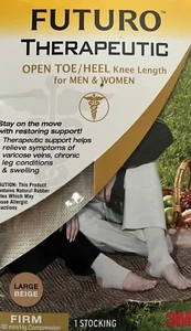 Future Therapeutic Open Toe/Heel Knee High Stocking Size Large Beige NEW - Picture 1 of 1