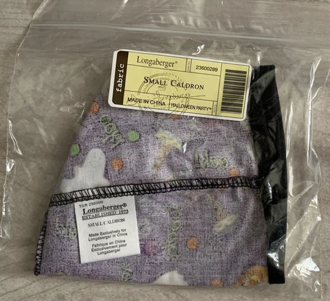 Longaberger Small Caldron Basket Liner ONLY Halloween Party Ghosts New Purple Cover
