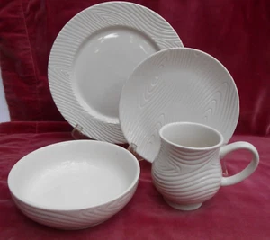 16 pc Temp-tations Woodland white Essential Dinnerware dinner plate bowl mug lot - Picture 1 of 5
