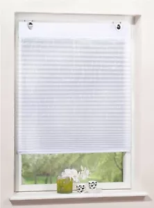 Raffrollo mit 3 Ösen Raffgardine Fenstergardine ohne Bohren mit Fensterhaken Neu - Bild 1 von 1