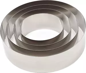 4 Piece Cake Rings for Baking Set, Stainless Steel round Cutters for Cake Mol... - Picture 1 of 1