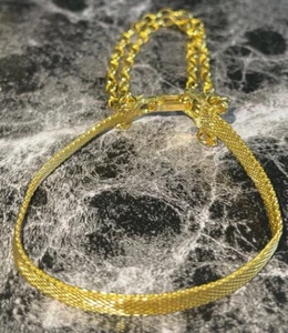 Bracciale vintage maglia tono oro 3 catene 7" XP-64 - Foto 1 di 8