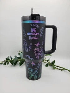 Zahn Blume Schmetterling Dental 40 Oz H2.0 Stanley Becher Lasergravur mit Namen. - Bild 1 von 6