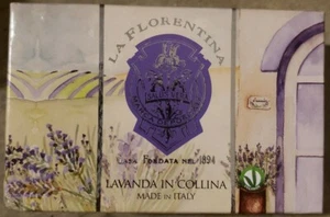 La Florentina Lavender Hill Soap Bar Gift Box 10.5 Oz. Italy - Picture 1 of 2