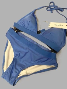 Calvin Klein Swim Blue Two-Piece Band Lgo Bikini Swimsuit - Picture 1 of 5