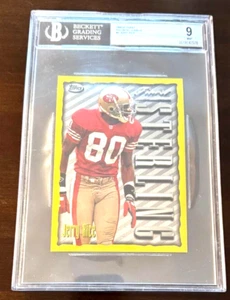 1996 TOPPS  FINEST STERLING PRO BOWL JUMBOS JERRY RICE HOF BGS 9 LOOKS GEM MINT! - Picture 1 of 2