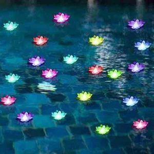 RGB LED Solar Powered Flower Lights Floating Fountain.. - Picture 1 of 18