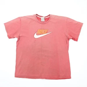 Camiseta De Colección Y2K Nike Big Swoosh Logo Sol Desteñida Roja Grunge Envejecida 2XL XXL - Imagen 1 de 8