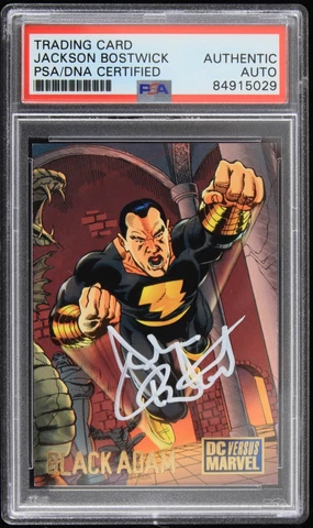1995 Jackson Bostwick Signed Black Adam DC Versus Marvel Card (PSA/DNA Slabbed) Cover