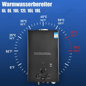 Calentador de agua GLP 6L-18L almacenamiento de agua caldera calentador continuo gas licuado de petróleo - Imagen 1 de 18