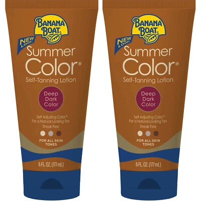 2 Pack Banana Boat Summer Color Self-Tanning Lotion, Deep Dark Color 6oz Each - Image 1 of 3
