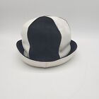 Chesterfield Orginal Black &amp; White Leather/Suede Hat MOD Mid-century Modern Hat