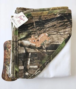 REALTREE Baby Blanket White APG Camo Edge Corner Fawn NEW NWT Jordan Lee Vintage - Picture 1 of 6