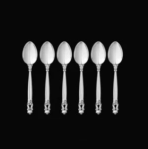 Georg Jensen. Set of six Silver Coffee / Tea Spoons 033 - Acorn / Konge. - Picture 1 of 1