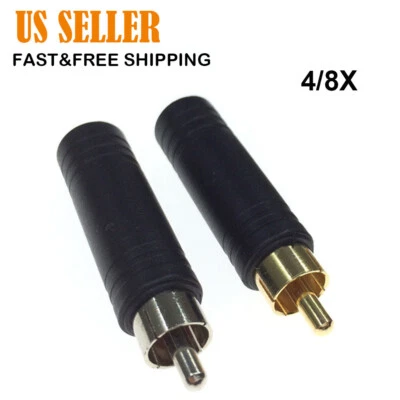 4/8pcs 6.35mm 1/4" Jack to Male RCA Connector Converter Audio Adapter Mono NEW - Image 1 of 4