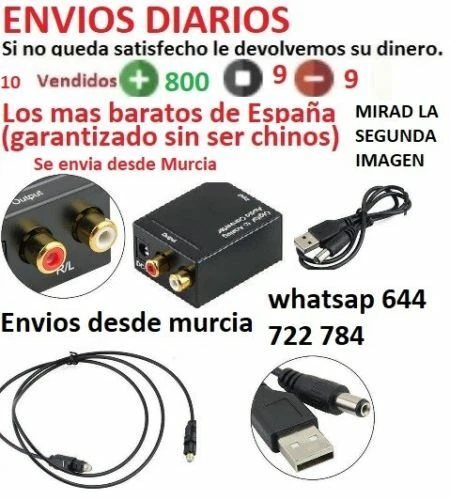 Conversor De Audio Digital Optico A Analogico Coaxial Adaptador RCA Convertidor - Imagen 1 de 1