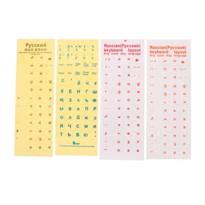 Russian Transparent Keyboard Stickers Language Alphabet Label For Computer - Picture 1 of 21