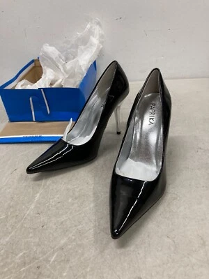 Sexy Zapatos de Verano Paprika Talla 7 Tacones Negros Stiletto Plataforma Para Mujer 4" Foto 1 de 4