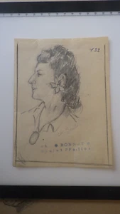 Original Pencil Portrait of a Lady By Charles Boulet Pfeiffer #133 - Picture 1 of 3