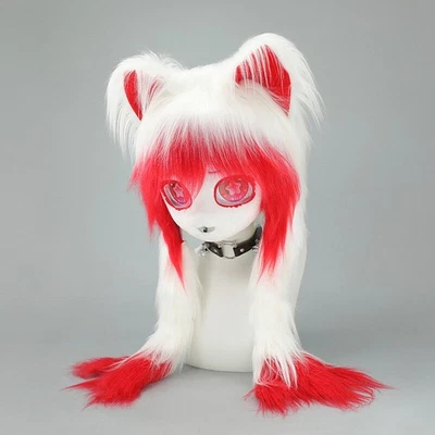 Anime Lolita Esponjosa Cabeza de Bestia Máscara Peluche Trenza Cabeza de Bestia Fursuit Juegos con disfraces Accesorios Foto 1 de 4