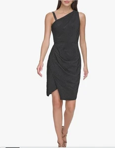 Vestido DKNY Sin Mangas Mezcla Media Negro Tachonado Talla S Nuevo sin Etiquetas - Imagen 1 de 8
