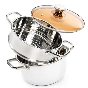2 Tier Steamer Pot with Lid, 4 Quart Stainless Steel Food Steamer for Cooking... - Bild 1 von 8