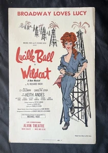 Tarjeta de ventana de juego Lucy Lucille Ball Wildcat Alvin Theatre Broadway 1974 14x22 - Imagen 1 de 7