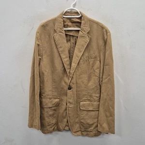 Polo Ralph Lauren Cavalry Chino Tan Linen Cotton Sports Suit Blazer Jacket 40 - Picture 1 of 14