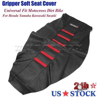 Universal Gripper Soft Seat Cover For Honda Yamaha Kawasaki Suzuki Dirt Bike Foto 1 de 4