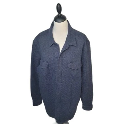 Vintage L.L. Camisa Bean para hombre azul acolchada con botones a presión talla Lg bolsillos exterior Foto 1 de 4
