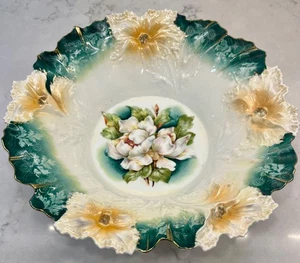 R S Preußen große Servierschale mit weißen Rosen - Bild 1 von 4