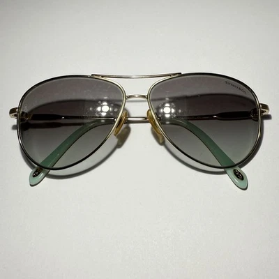 Tiffany Co Aviator Sunglasses Metal Tf-3043 Gold Tone Frames Only (Read) - Image 1 of 4
