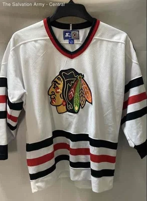 Starter Boys White Chicago Blackhawks Hockey-NHL Pullover Jersey Size L/XL - Image 1 of 4
