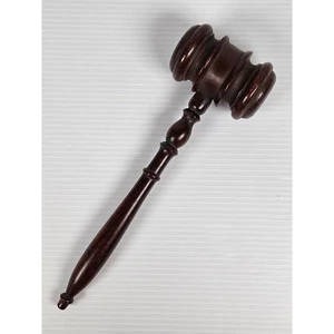 "Herramienta de mazo de madera dura vintage corte judicial accesorios mango de 8"" cabezal de 3""" - Imagen 1 de 4