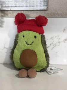 Jellycat AMUSEABLE BOBBLE AVOCADO Soft Plush Toy Fun Stuffed Avo w/ Knit Hat NWT - Picture 1 of 4