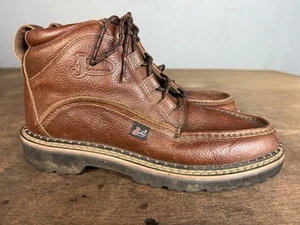 JUSTIN BROWN LEATHER MOC TOE 989 BOOTS MENS SIZE 12 M - Picture 1 of 10