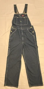 NWT Dickies Men’s Rigid Denim Bib Overalls Blue 32x30 Workwear Carpenter Jeans - Picture 1 of 15