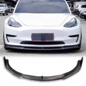 Alerón labial de parachoques delantero de fibra de carbono para Tesla modelo 3 V 17-23 estilo - Imagen 1 de 10