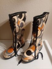 Coach Shoes Coach Tristee Black Sig Rubber Rain Boots Size 8 Pre Owned 