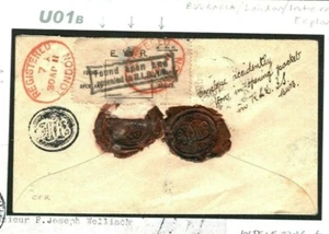 BULGARIA GB Cubierta 1911 INTERRUMPIDA Explicatoria *RESELLADA RLO* Etiqueta Londres U01b - Imagen 1 de 6