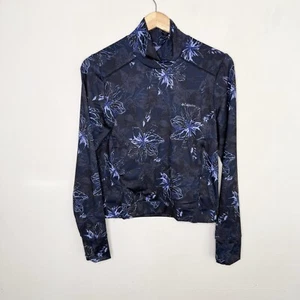 Maglione Columbia Ballona top finto collo blu navy floreale donna piccolo - Foto 1 di 9