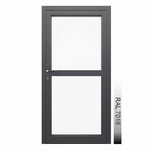 Aluminium Nebeneingangstür Ladentür Garagentür AHS75 Anthrazit RAL 7016 mit Glas - Bild 1 von 35