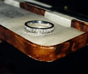 ❤️ White Gold Diamond Eternity Ring Size U 9ct Rolled Gold Sim Gems Stacks ❤️ - Picture 1 of 20