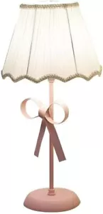 Nordic White Pink Table Lamp for Girl's Bedroom Single Cute Bow Table Lamp - Picture 1 of 5