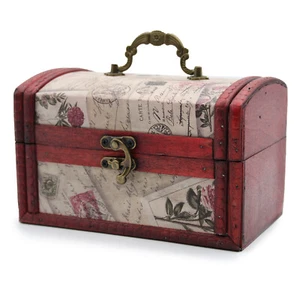Vintage Style Boxes Sets of 2 Colonial Boxes Rose Design - Picture 1 of 4